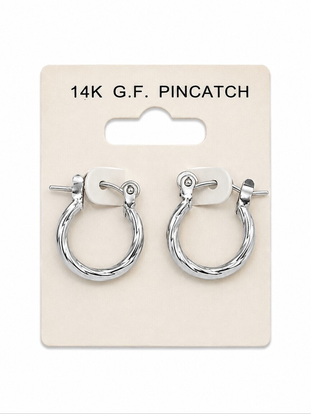 Vintage Silver 14k Gold Filled Dainty Hoop Huggie Earrings